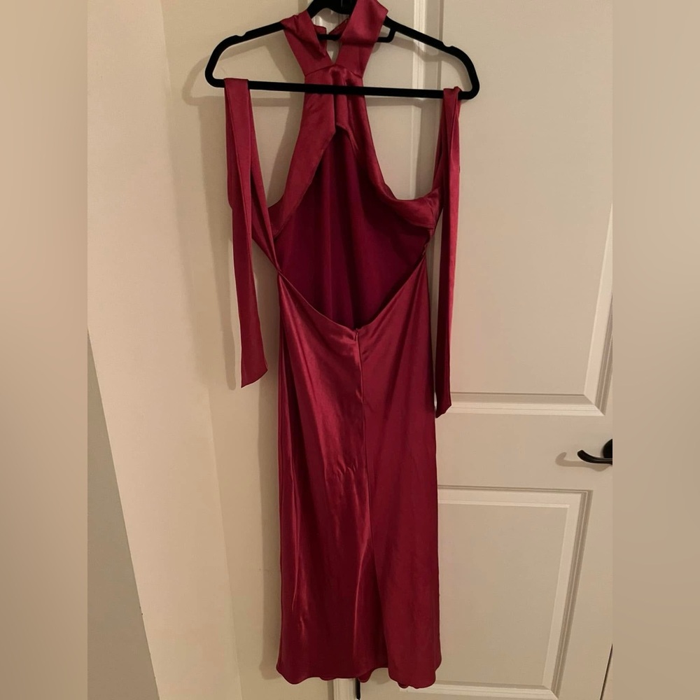 Nasty Gal Elegant Backless Magenta Dress